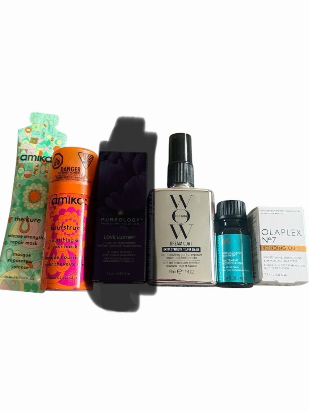 Hair Care Set with Amika, Olaplex, Moroccan Oil, Color Wow